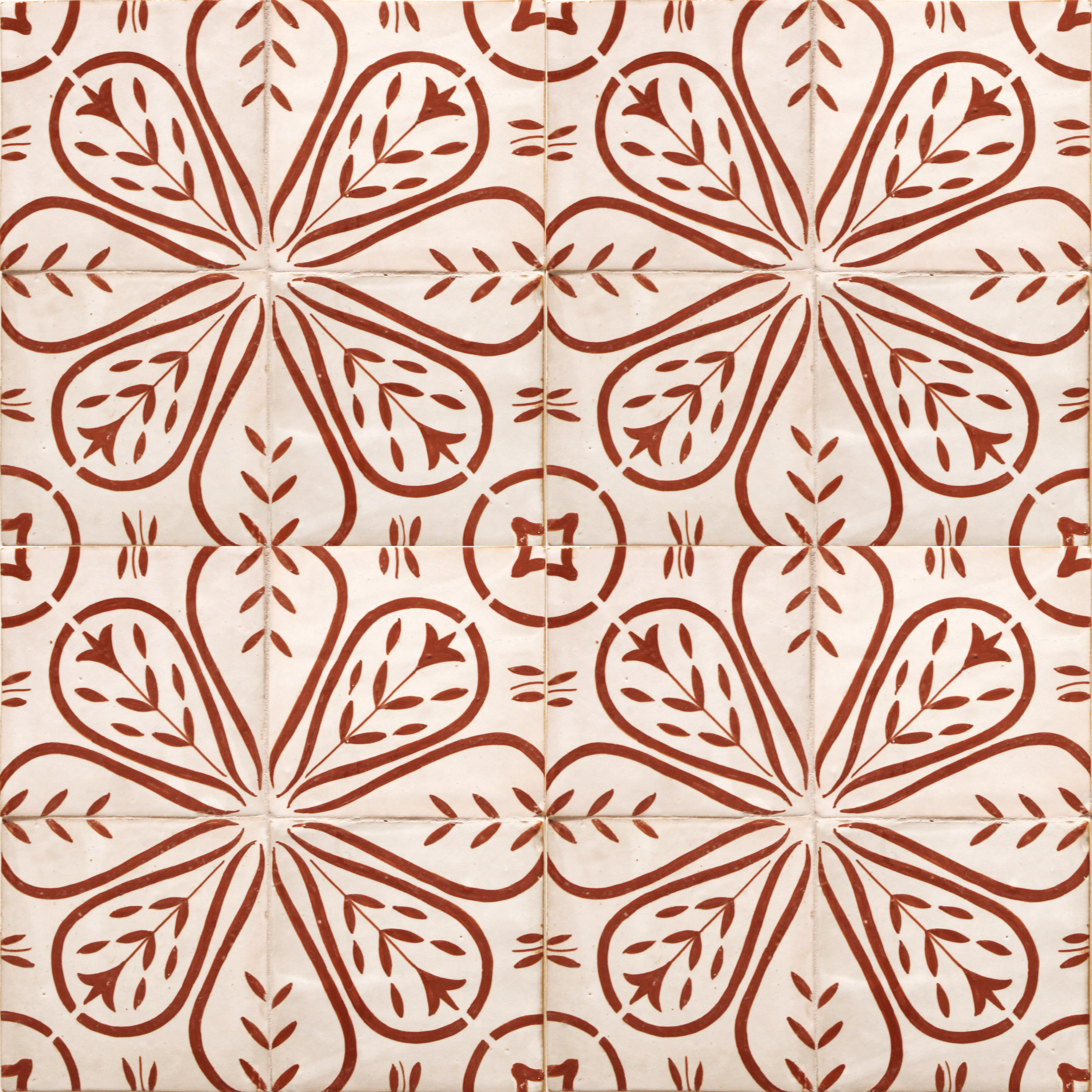 Mosaic House Moroccan tile HPC Custom C 1-henna White solid hand painted handpainted